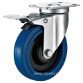 Blue elastic rubber caster trolley wheel